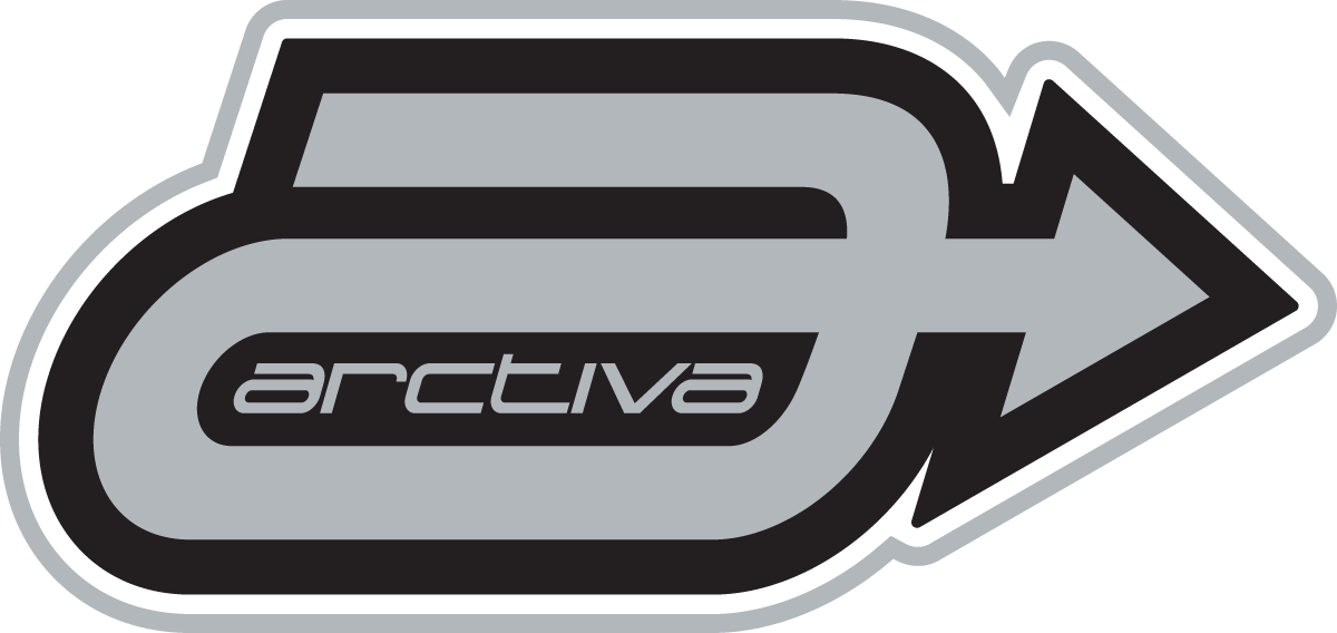 Calcomanía con el logotipo "a" de Arctiva - Negro/Plateado - Paquete de 50 4320-0464