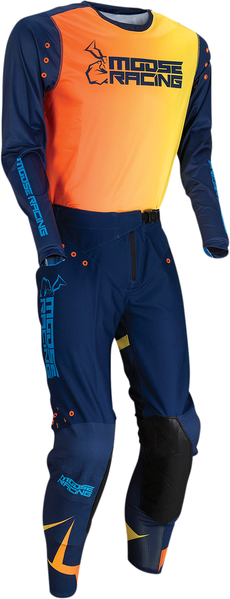 Camiseta Agroid de MOOSE RACING - Azul marino/naranja - Talla pequeña 2910-6404