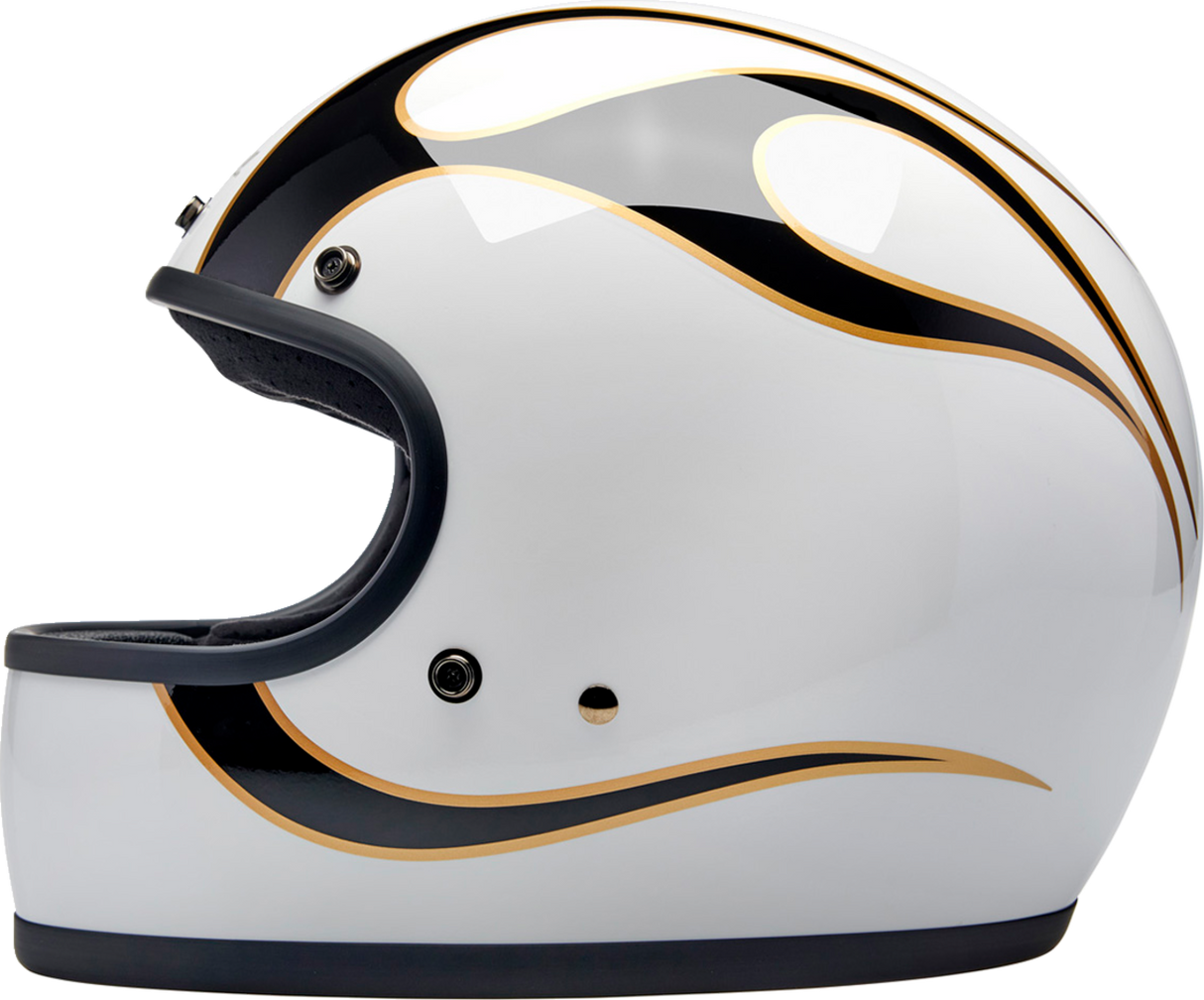 Casco BILTWELL Gringo - Llamas - Blanco/Negro - 2XL 1002-561-506