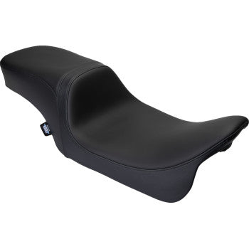 DRAG SPECIALTIES Predator 2Up Seat - Solar Leather - Black - Smooth - FLH '08-'23 0801-1495