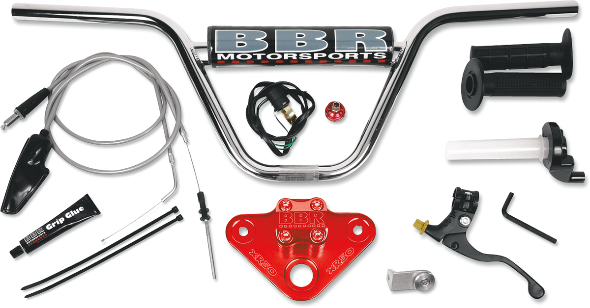 Elevadores BBR MOTORSPORTS con manillar - XR/CRF50 - Rojo 510-HXR-5041