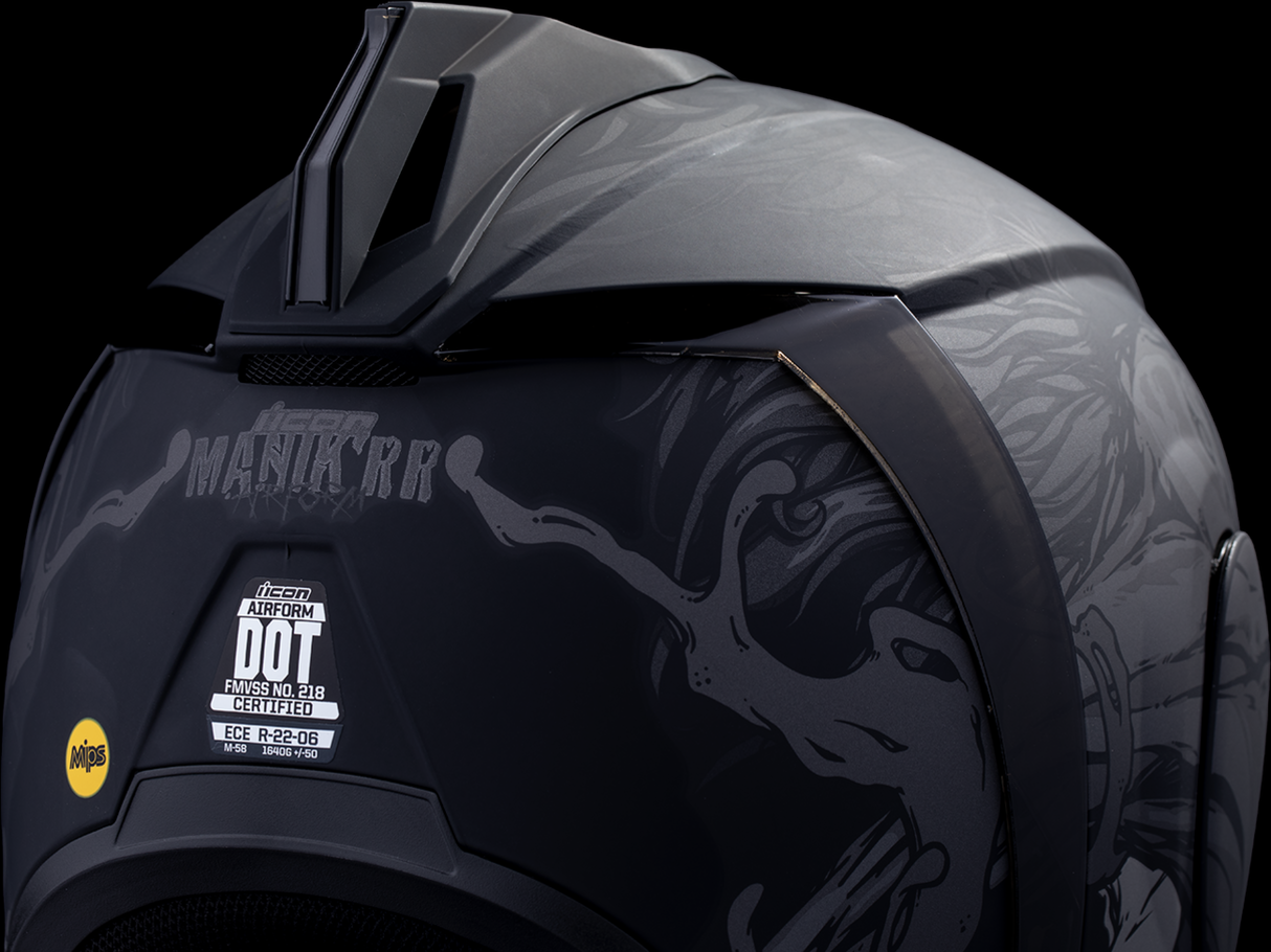 ICON Airform™ Motorcycle Helmet - Manik'RR - MIPS® - Dark Black - XS 0101-17003