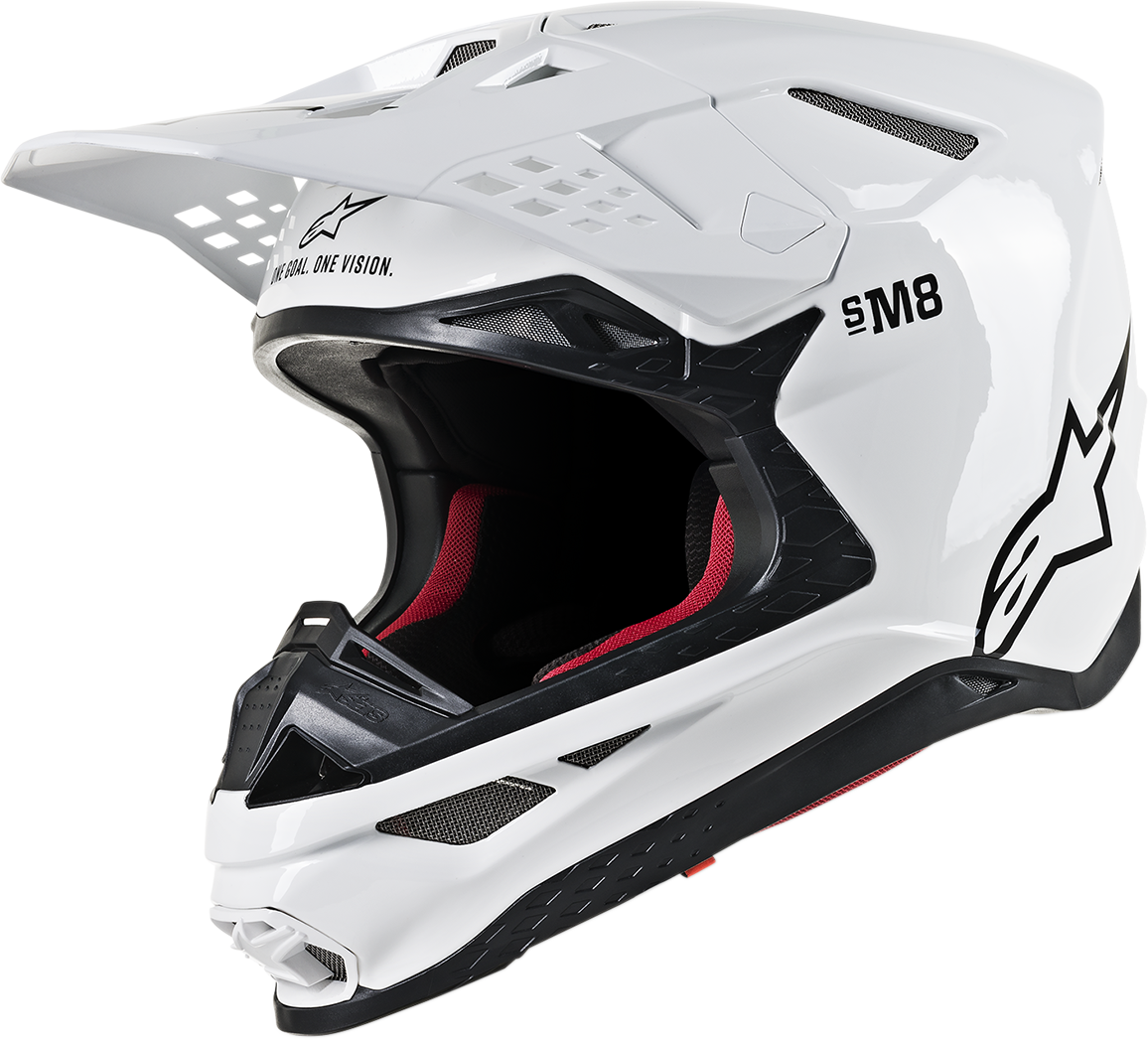 Casco de moto ALPINESTARS Supertech M8 - MIPS - Blanco brillante - Talla pequeña 8300719-2180-SM