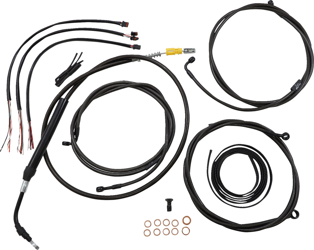 LA CHOPPERS Cable Kit - 18" - 20" Ape Hanger Handlebars - Midnight LA-8056KT2-19M