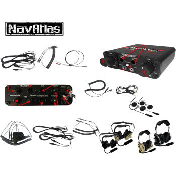 Kit de intercomunicador/radio y auriculares NAVATLAS - Biplaza - Negro NIROHBK2