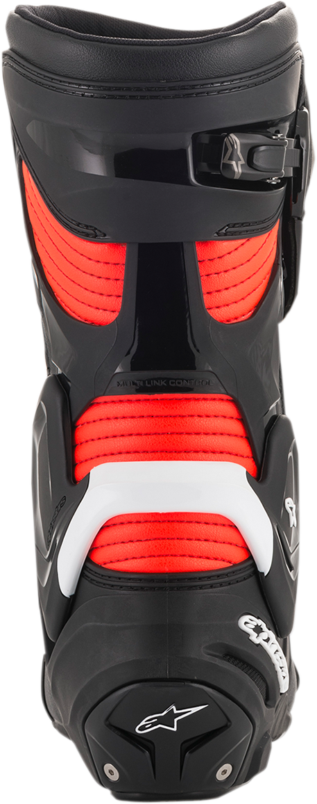 Botas ALPINESTARS SMX+ - Negro/Blanco/Rojo Fluorescente - Talla EE. UU. 9 / Talla UE 43 2221019-1231-43