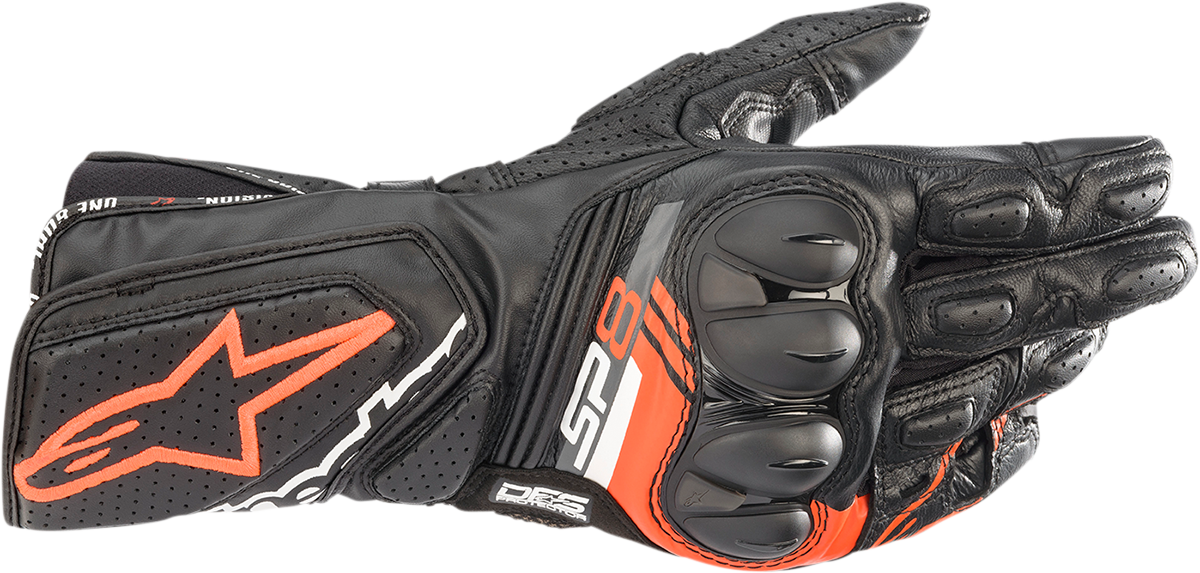 Guantes ALPINESTARS SP-8 V3 - Negro/Rojo Fluo - Talla Grande 3558321-1030-L