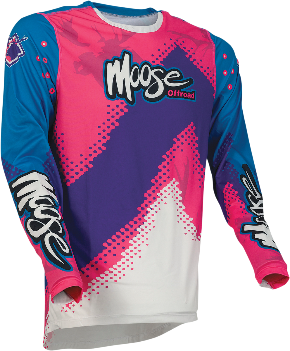 Camiseta Agroid de MOOSE RACING - Rosa/Azul/Morado - Talla M 2910-6381