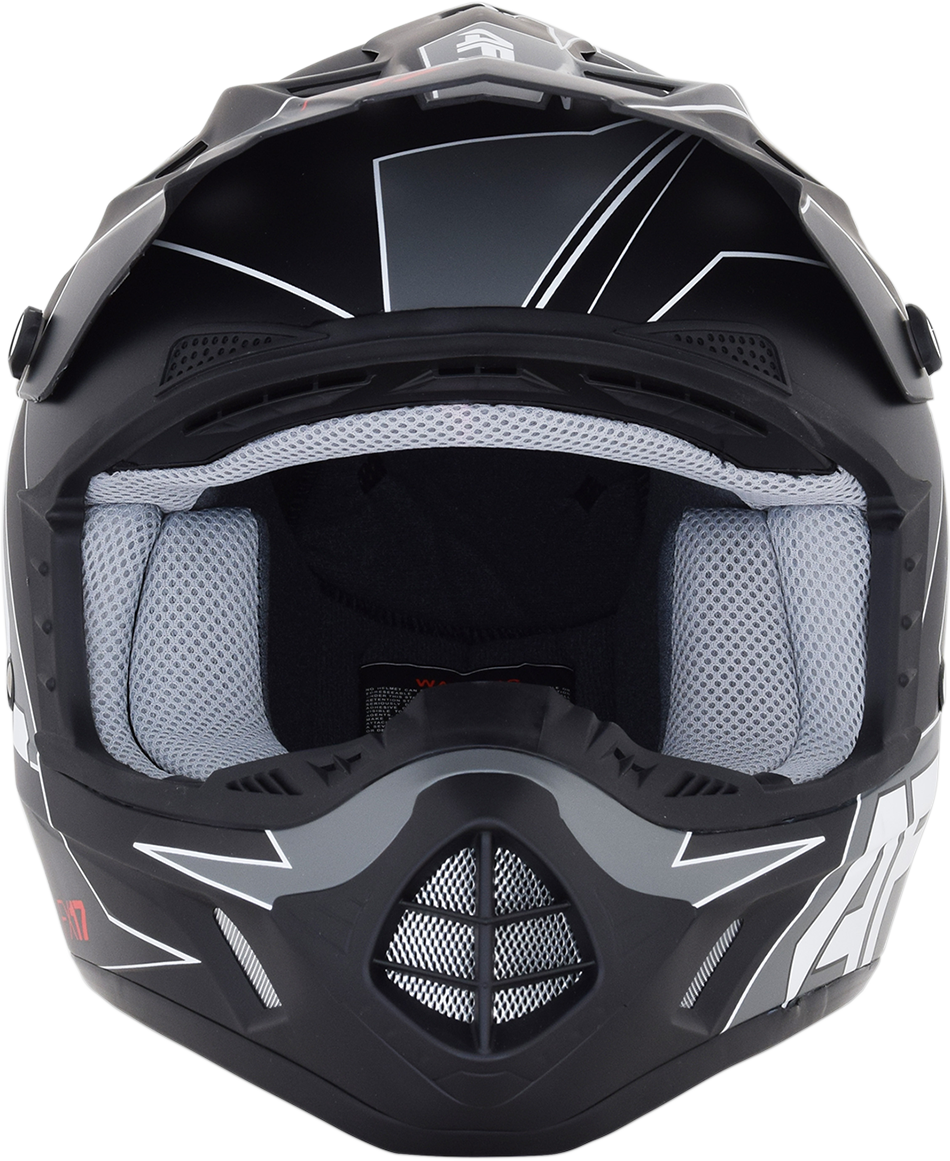 Casco de motocicleta AFX FX-17 - Aced - Negro mate/blanco - Talla mediana 0110-6490