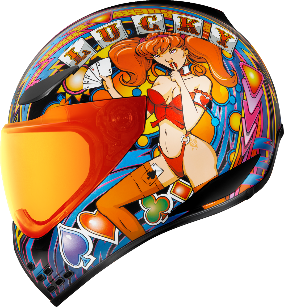 Casco ICON Domain™ - Lucky Lid 4 - Rojo - XS 0101-14951