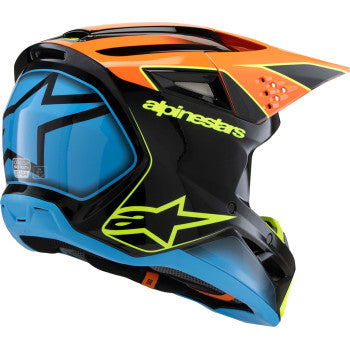 Casco de motocicleta juvenil ALPINESTARS SM3 - Fray - Negro brillante/Naranja/Amarillo fluorescente - Pequeño 8301625-1455-YS