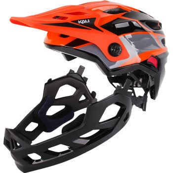 Casco integral de bicicleta KALI Maya para niños - Carrera - Naranja brillante/Gris/Negro - OS 0221923312