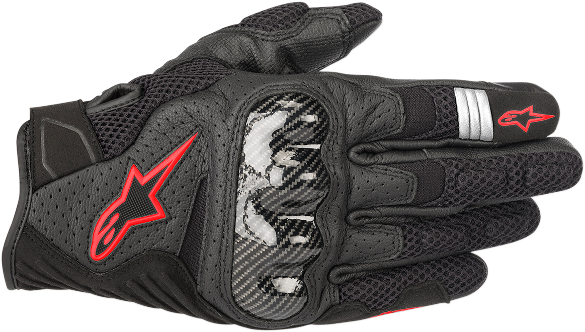 Guantes ALPINESTARS SMX-1 Air V2 - Negro/Rojo Fluo - Talla Grande 3570518-1030-L