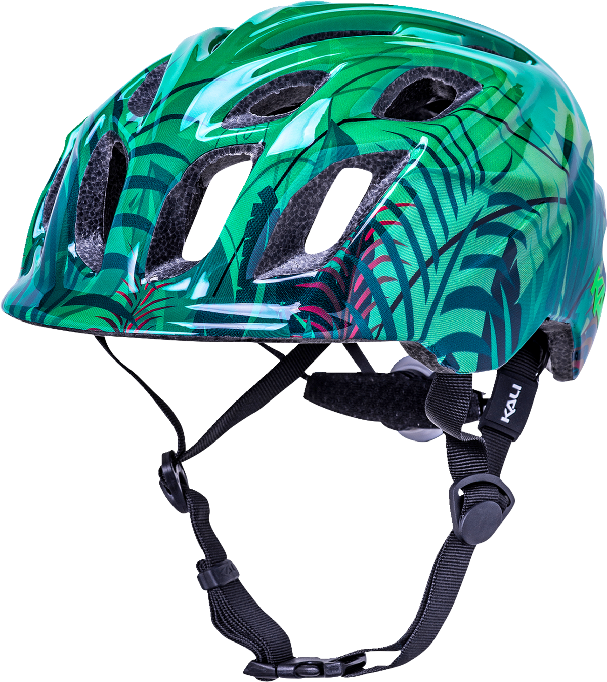Casco de bicicleta infantil con iluminación KALI Chakra - Jungla - Verde brillante - Pequeño 0221022215