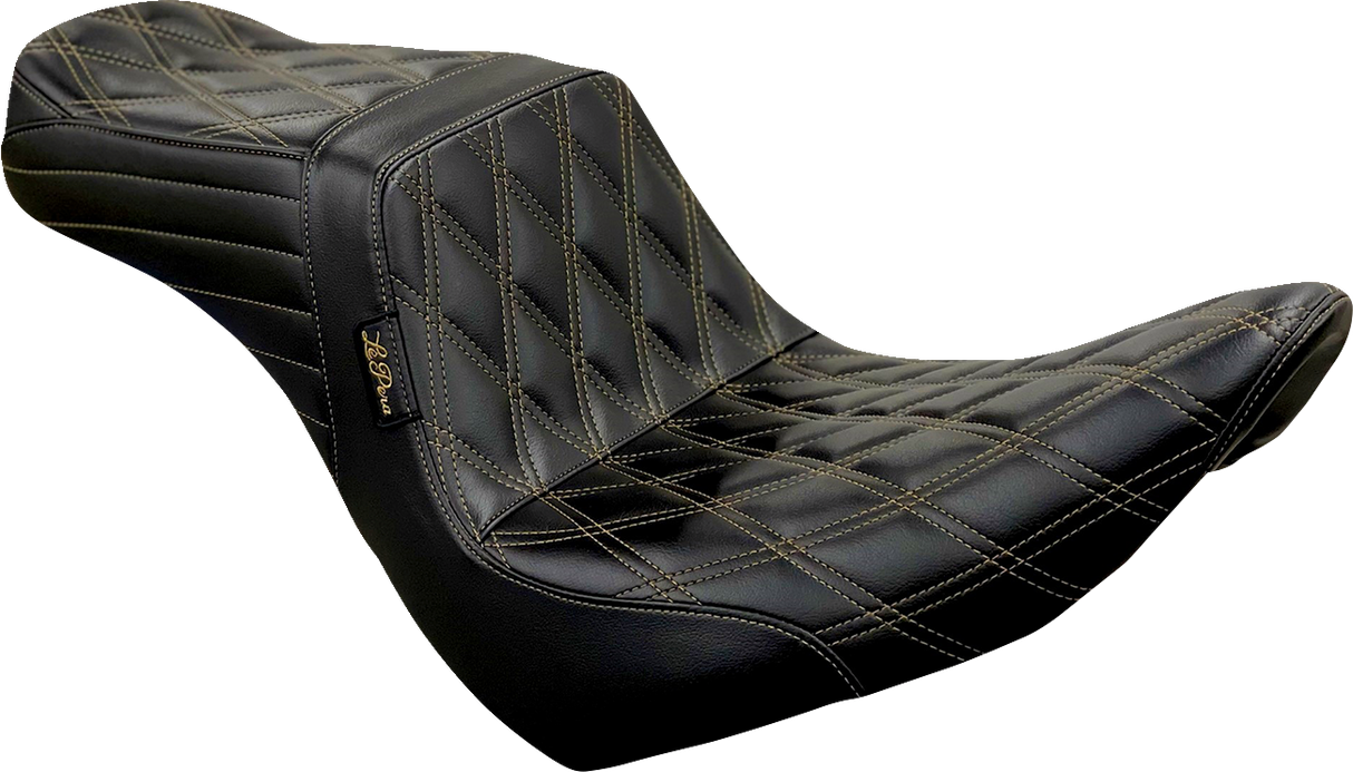 Asiento trasero LE PERA Tailwhip - Diamante con costuras en castaño - Negro - FXLR/FLSB '18-'22 LYR-580DD-CHET