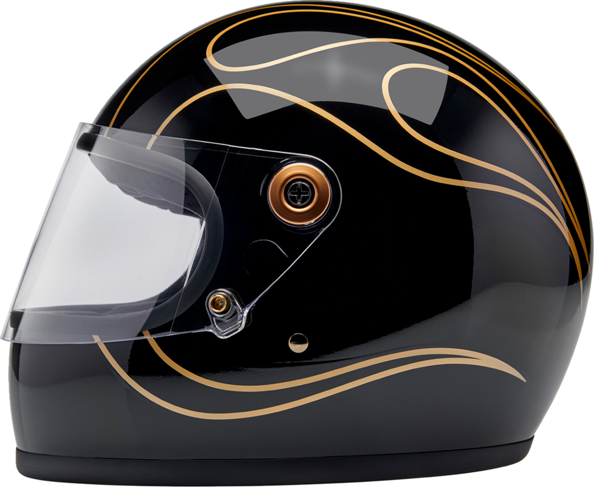 Casco BILTWELL Gringo S - Llamas negras brillantes - XL 1003-567-505