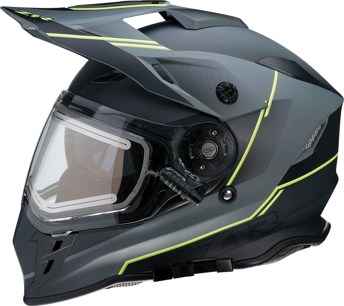 Casco de motocicleta Z1R Range - Bladestorm - Gris/Negro/Amarillo de alta visibilidad - Grande 0101-14068