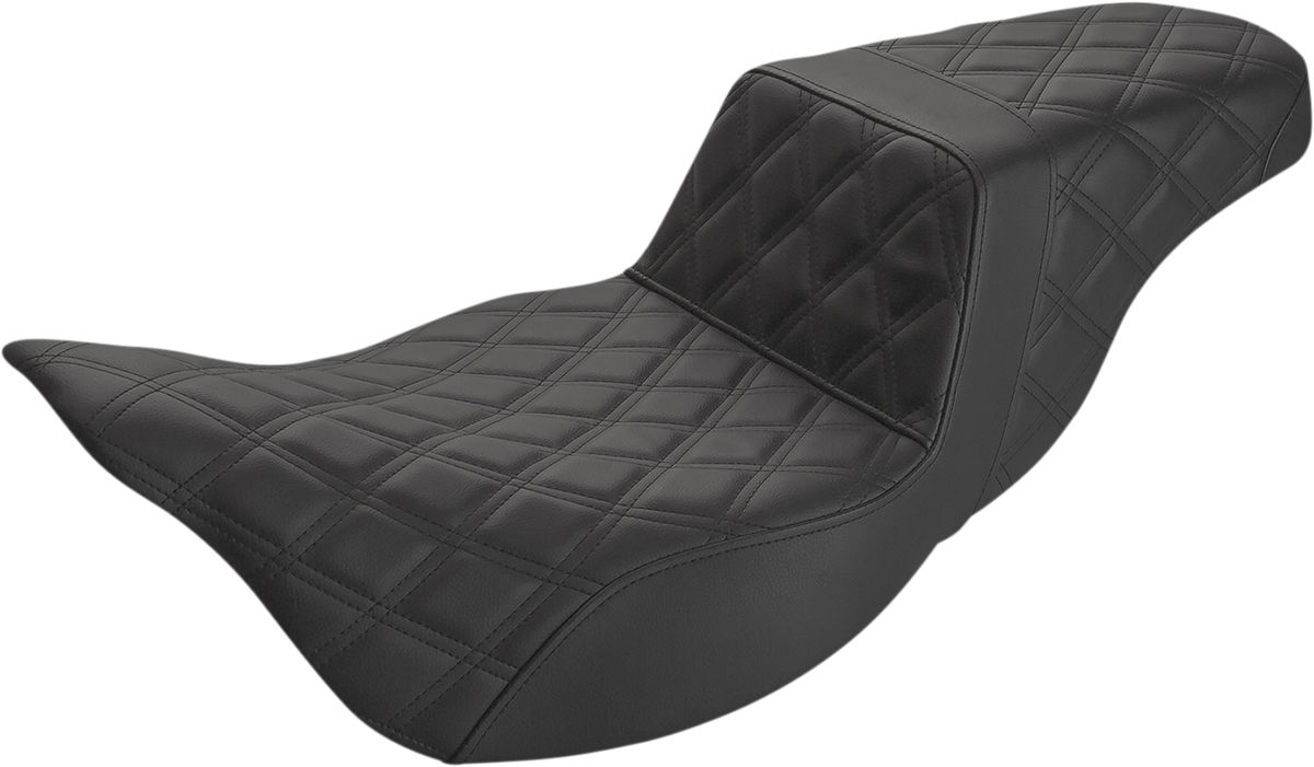 Asiento SADDLEMEN Step-Up - Alcance extendido - Costura de celosía completa - Negro - FL '08-'23 808-07B-175E