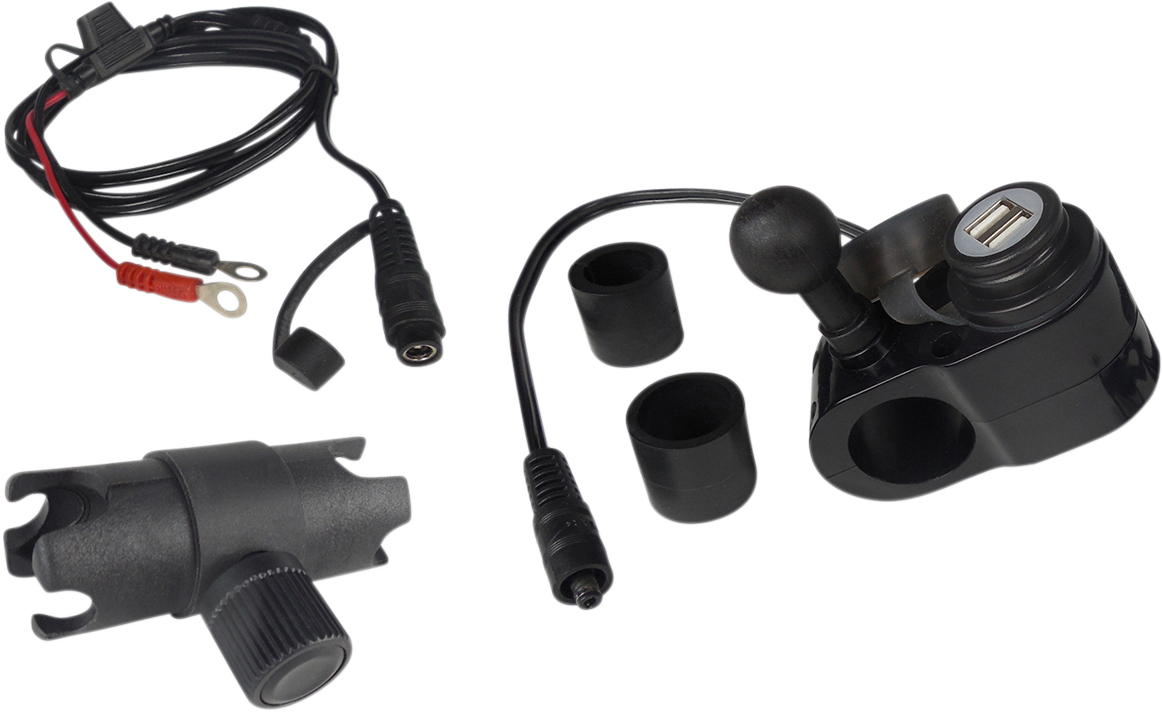 Cargador USB doble GEARS CANADA - Soporte de bola de 1" - Negro 100366-1