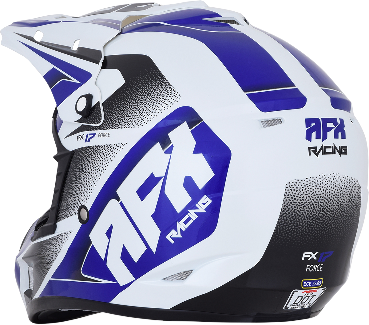 Casco de motocicleta AFX FX-17 - Force - Blanco perla/Azul - Talla grande 0110-5240