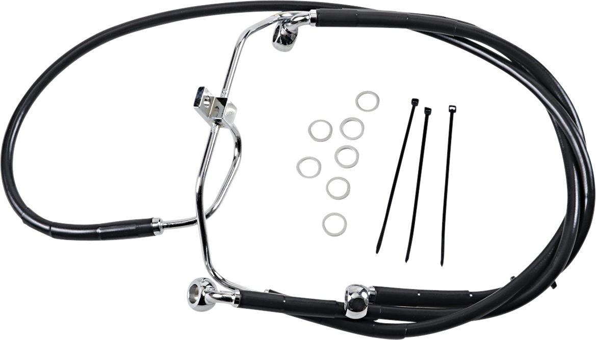 Línea de freno DRAG SPECIALTIES - Delantera - Negra - +10" - FXDF '08-'17 660325-10BLK
