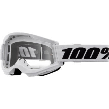 100% Strata 2 Junior Goggles - White - Clear 50031-00013