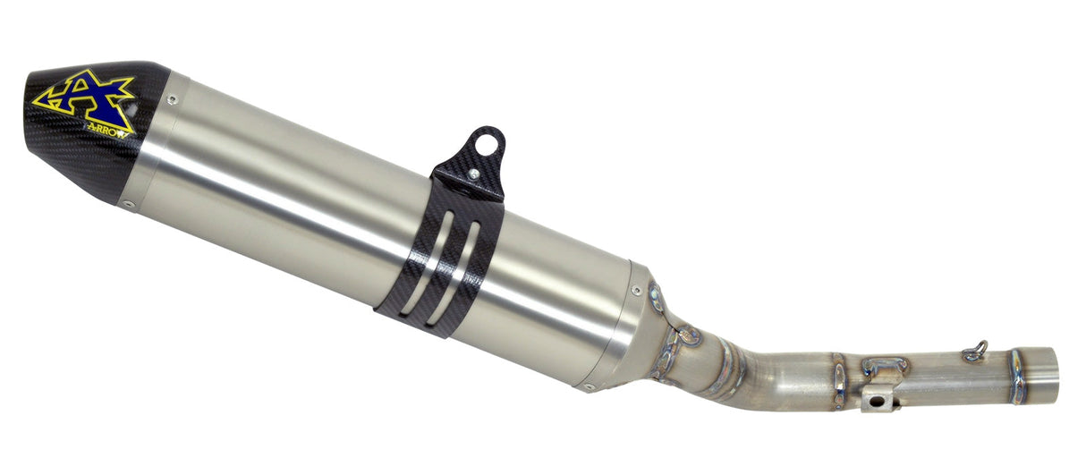 Arrow Ksr Moto Tw 125 Sm '17 Homologated Aluminium Thunder Silencer With Carbon End Cap For Original And Arrow Collector 72529aon
