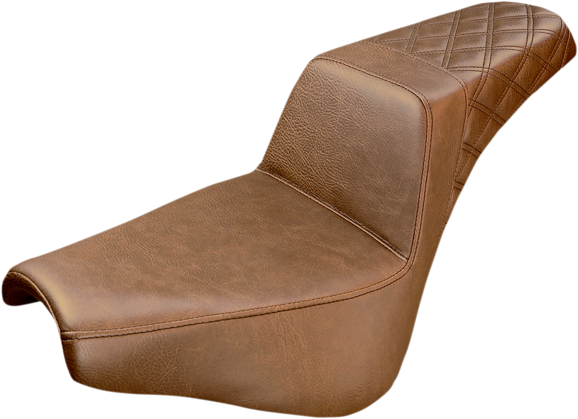 Asiento SADDLEMEN Step-Up - Costura trasera de celosía - Marrón 818-30-173BR