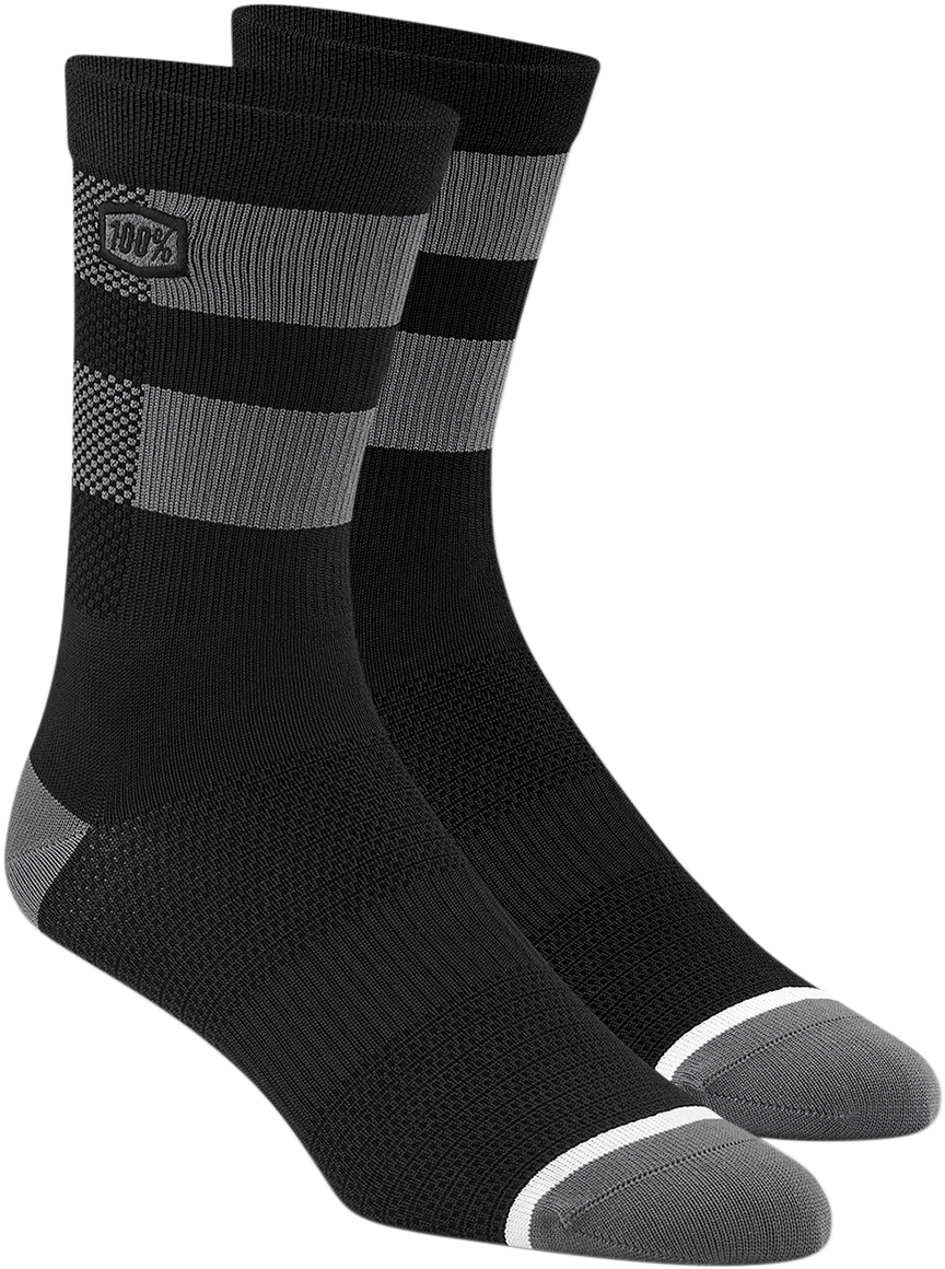 Calcetines 100% Flow Performance - Negro/Gris - Talla pequeña/mediana 20049-00002