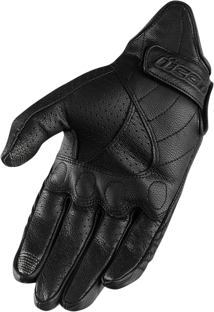 Guantes perforados ICON Pursuit Classic™ para mujer - Negro - Talla grande 3302-0802