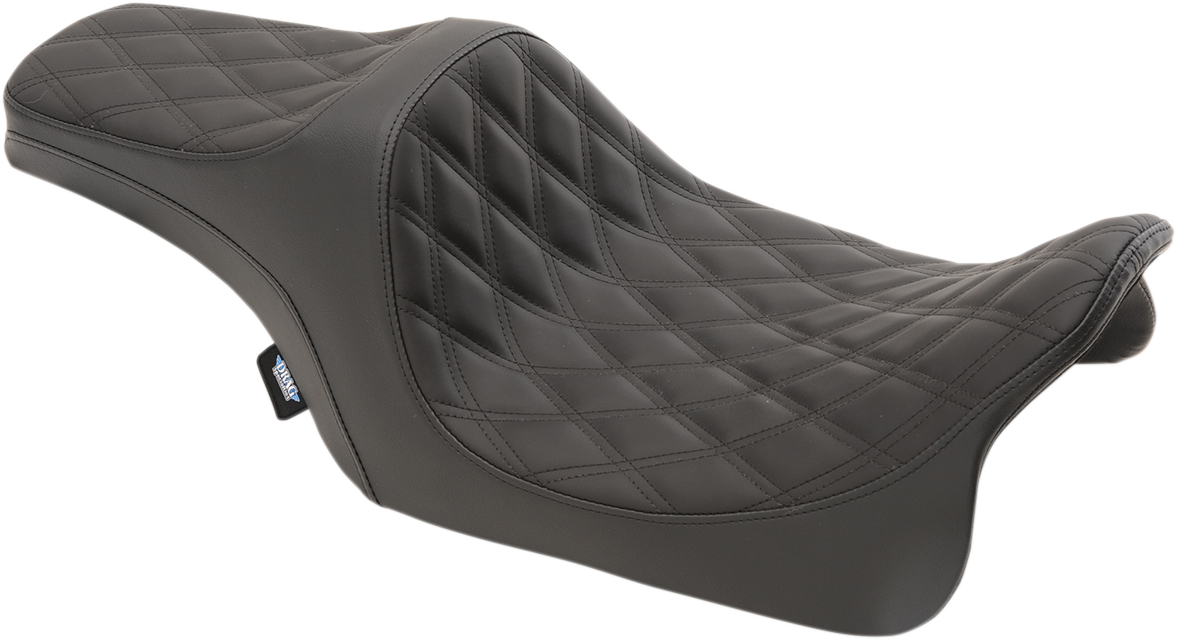 Asiento Predator III de DRAG SPECIALTIES - Doble diamante - Costuras negras - FL 2008-2022 0801-1114