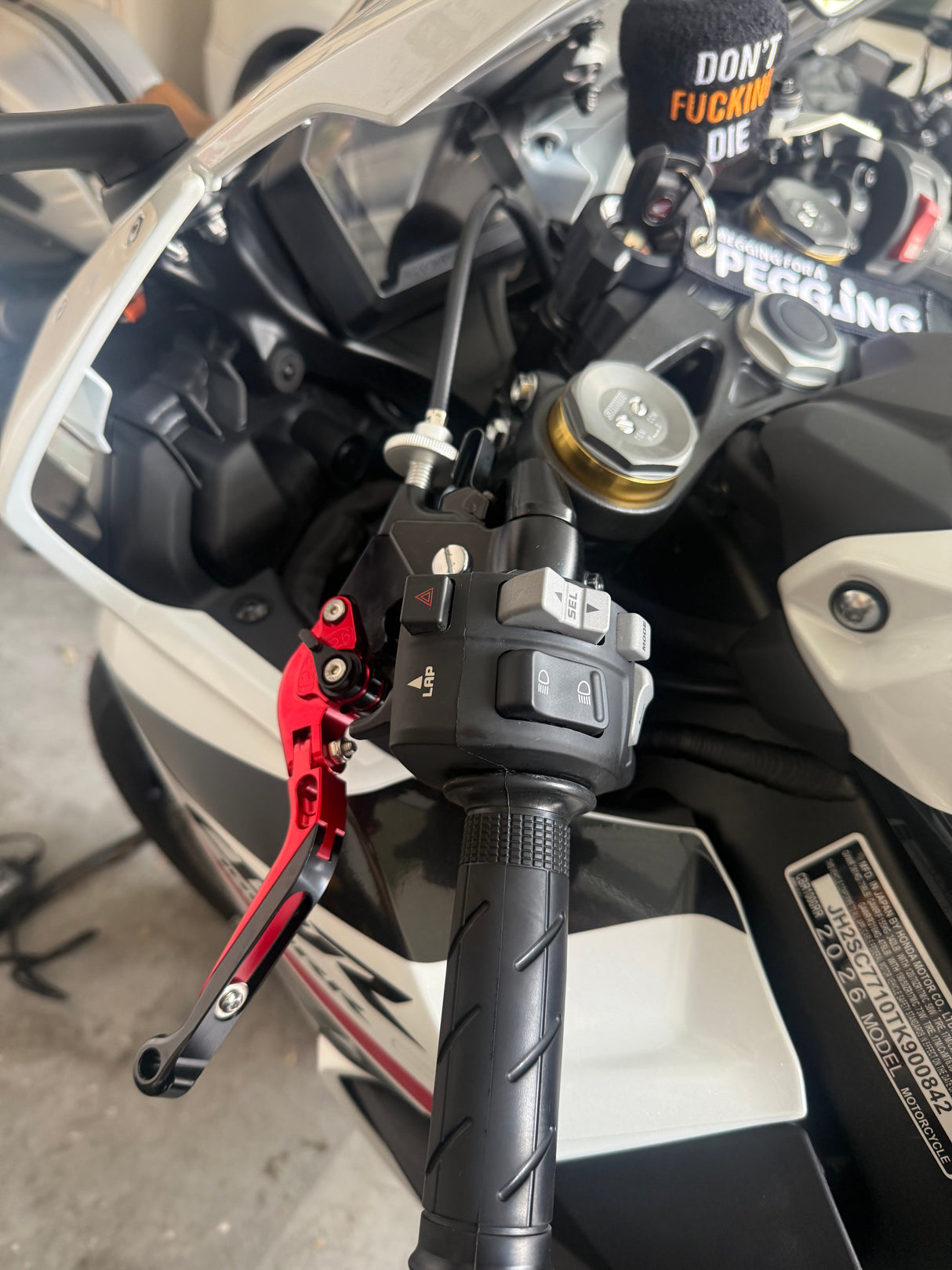 Honda Brake & Clutch Levers, Red Sliding Adjustable