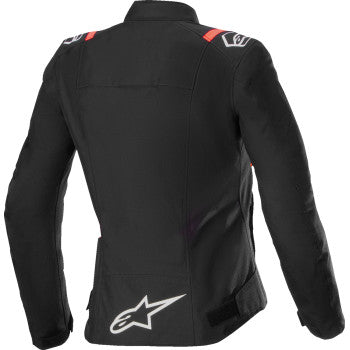 Chaqueta impermeable Stella T-SPS v2 de ALPINESTARS para mujer - Negro/Blanco/Rojo Fluo - Talla L 3210225-1231-L