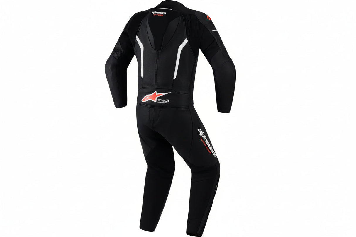 ALPINESTARS GP Force v2 2-Piece Leather Suit - Black/White/Red Fluo - US 46 / EU 56 3160126-1231-56