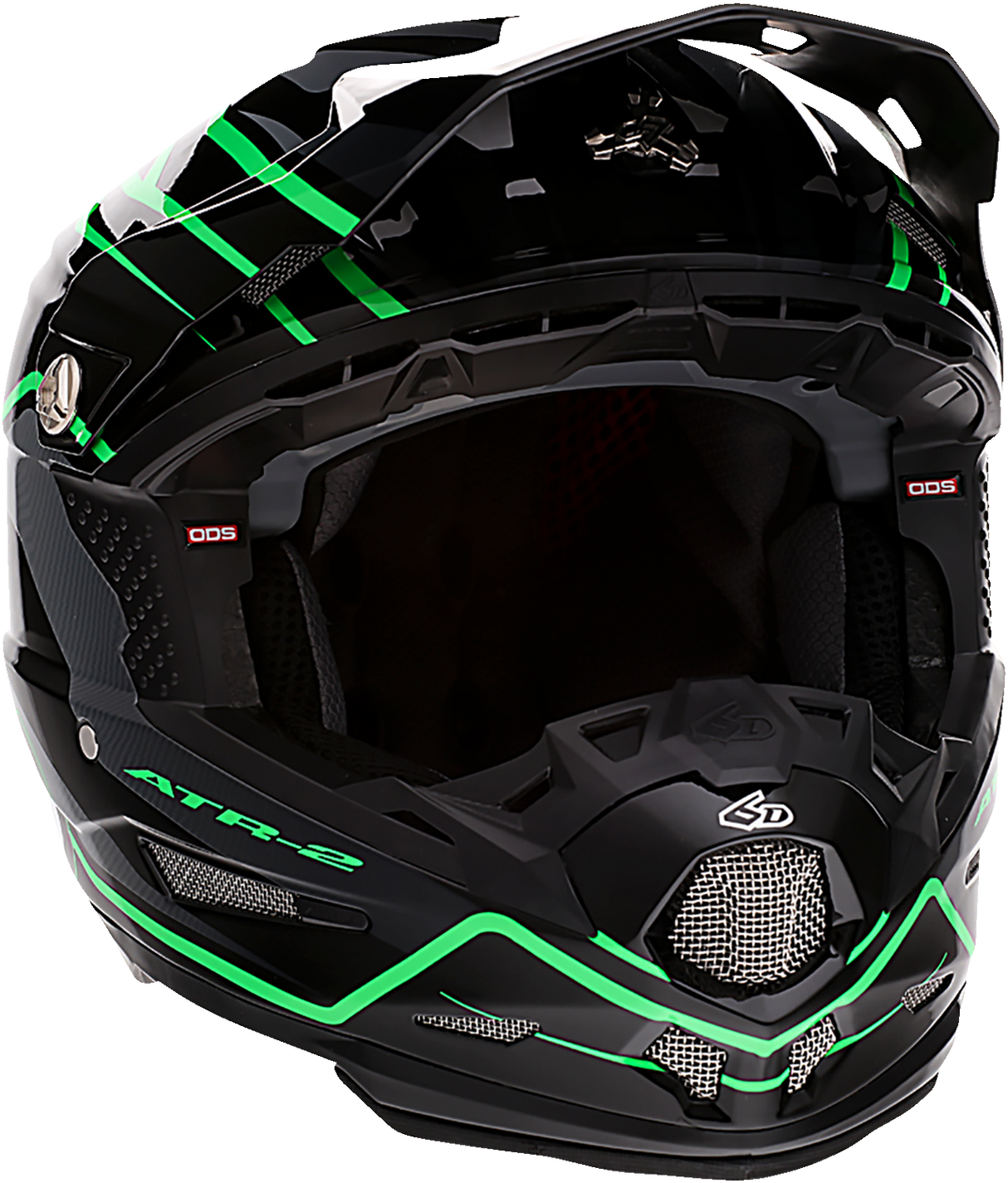 Casco de motocicleta 6D ATR-2 - Phase - Negro/Verde - Talla pequeña 12-2845