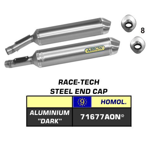 Silenciador de aluminio negro Arrow Aprilia RSV 1000 R '04/05-Tuono 1000 '06 71677aon