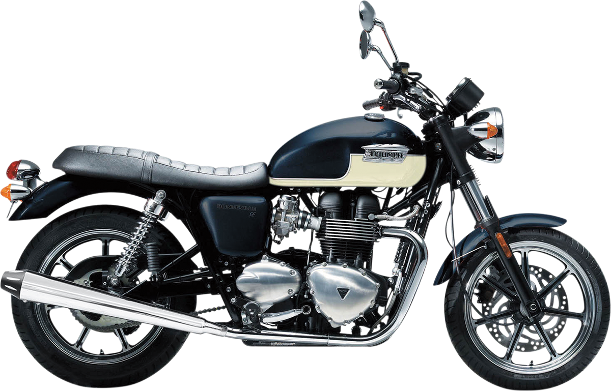 BASSANI XHAUST 3.5" Mufflers - Chrome/Black Triumph Bonneville SE 2009-2016 7B37K