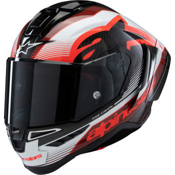 Casco de moto ALPINESTARS Supertech R10 - Team - Negro/Rojo carbón/Blanco brillante - XL 8200224-1352-XL