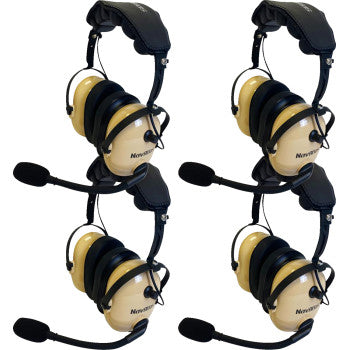 Kit de intercomunicador/radio y auriculares NAVATLAS - 4 plazas - Beige NIROHBE4