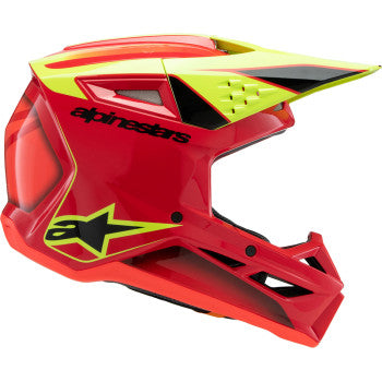 Casco de motocicleta juvenil ALPINESTARS SM3 - Fray - Rojo brillante/Amarillo fluorescente/Negro - Grande 8301625-3051-YL
