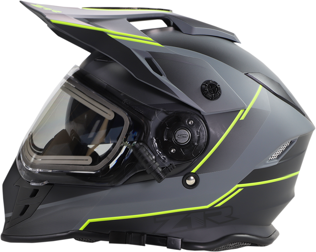 Casco de motocicleta Z1R Range - Bladestorm - Gris/Negro/Amarillo de alta visibilidad - Grande 0101-14068