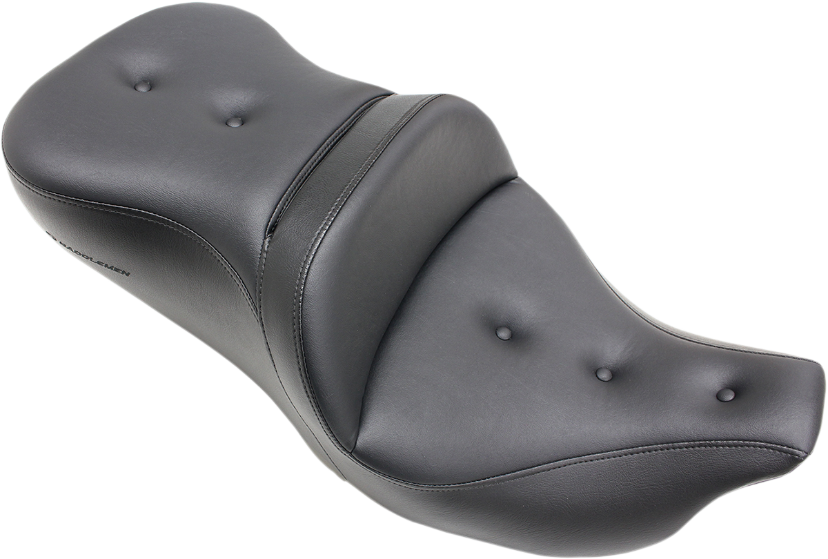 Asiento de sofá de carretera con cubierta acolchada SADDLEMEN - con respaldo - Negro - FLH/FLT '08-'23 808-07B-181