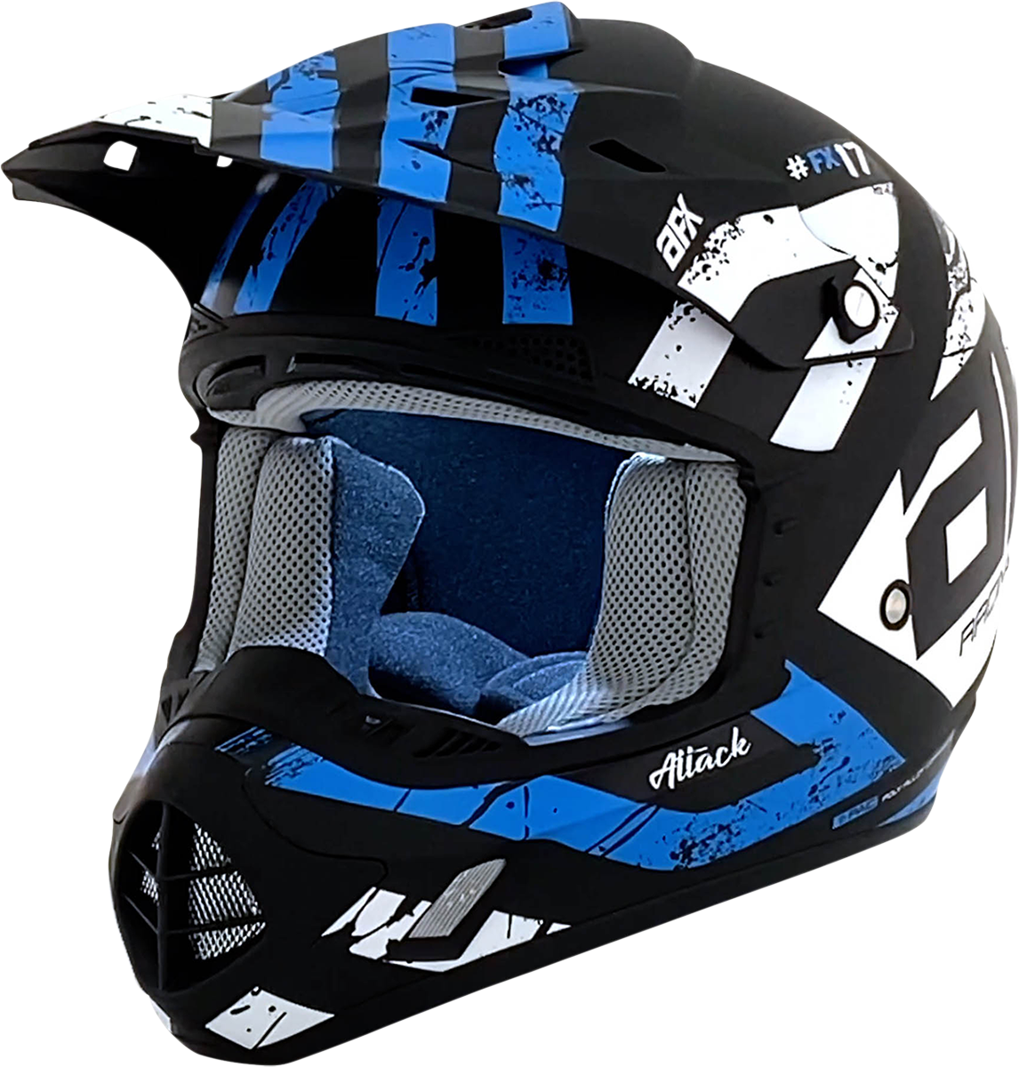 AFX FX-17 Motorcycle Helmet - Attack - Matte Black/Blue - 4XL 0110-7644