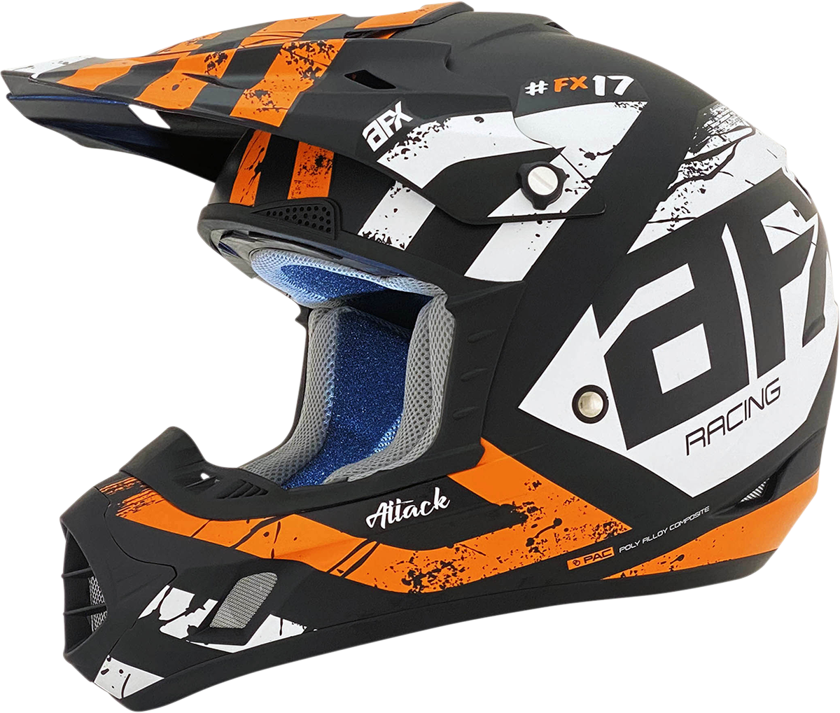 AFX FX-17 Motorcycle Helmet - Attack - Matte Black/Orange - Large 0110-7157
