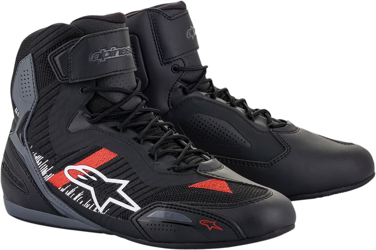 Zapatillas ALPINESTARS Faster-3 Rideknit® - Negro/Gris/Rojo - Talla 12.5 (EE. UU.) 25103191165125