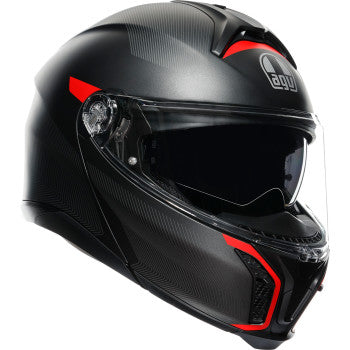 Casco de moto AGV Tourmodular - Frequency - Gunmetal mate/Rojo - XL 211251F2OY00515