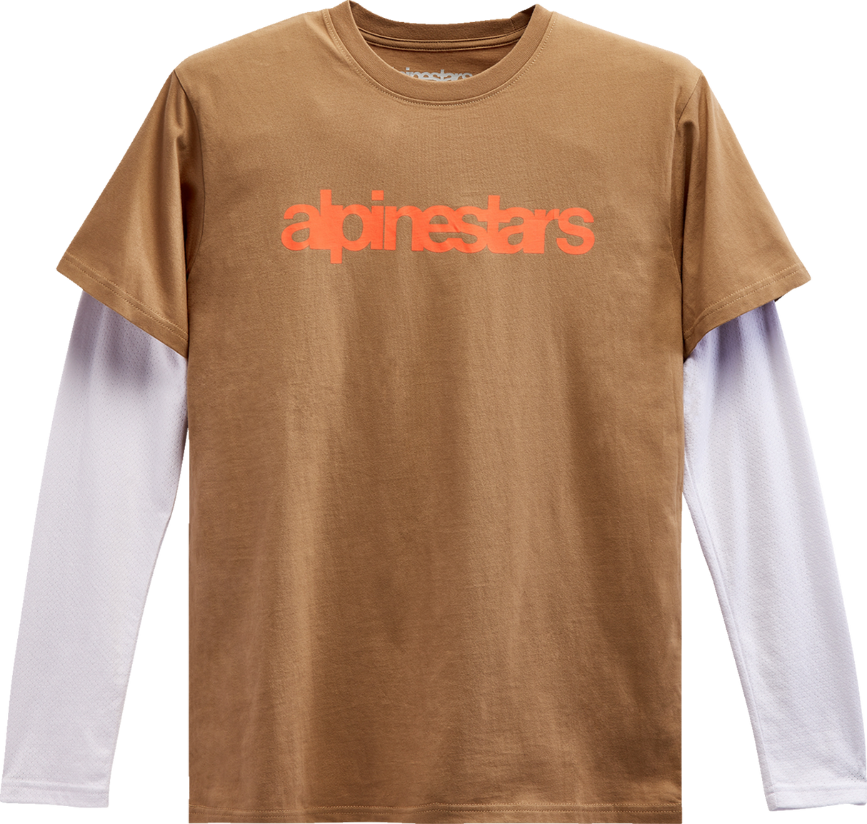 Camiseta de manga larga ALPINESTARS Stack - Arena/Rojo cálido - Talla mediana 1213713002331M