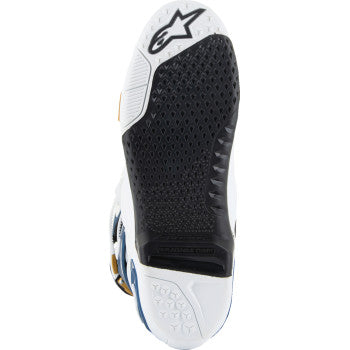 Botas ALPINESTARS Arlington LE Tech 10 - Blanco/Azul/Dorado - Talla 9 de EE. UU. 2010020-262-9