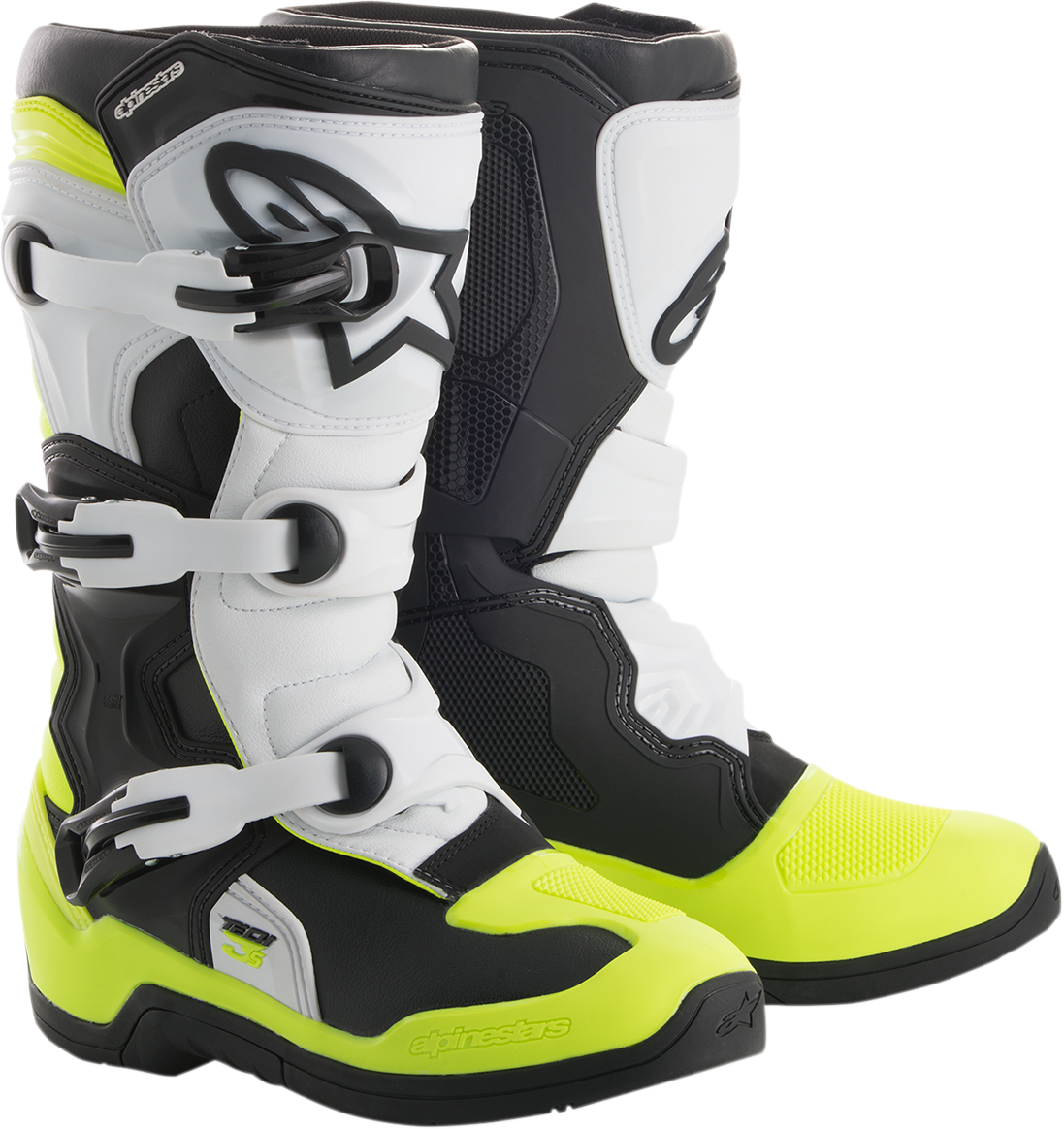 Botas ALPINESTARS Tech 3S - Negro/Blanco/Amarillo Fluorescente - Talla 4 de EE. UU. 2014018-125-4