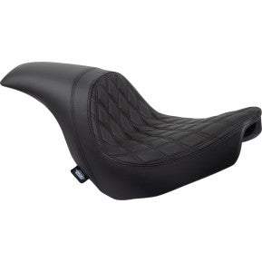 Asiento Predator de DRAG SPECIALTIES - Doble diamante con costuras negras - Vinilo - FLSB/FXLR '18-'23 0802-1517